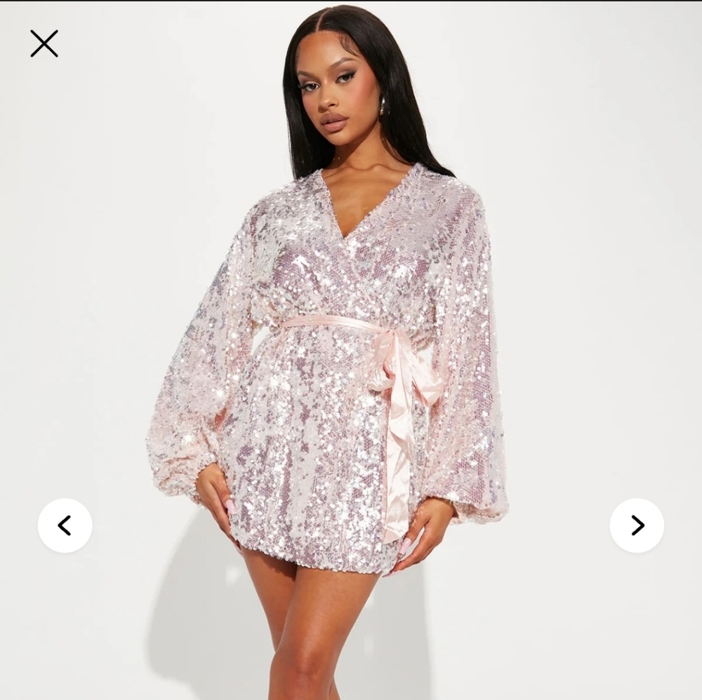 Fashion Nova Pink Sequin Mini Dress